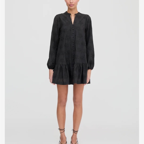 Hill House Home Yara Mini Dress Black Embroidered size small - Picture 7 of 7